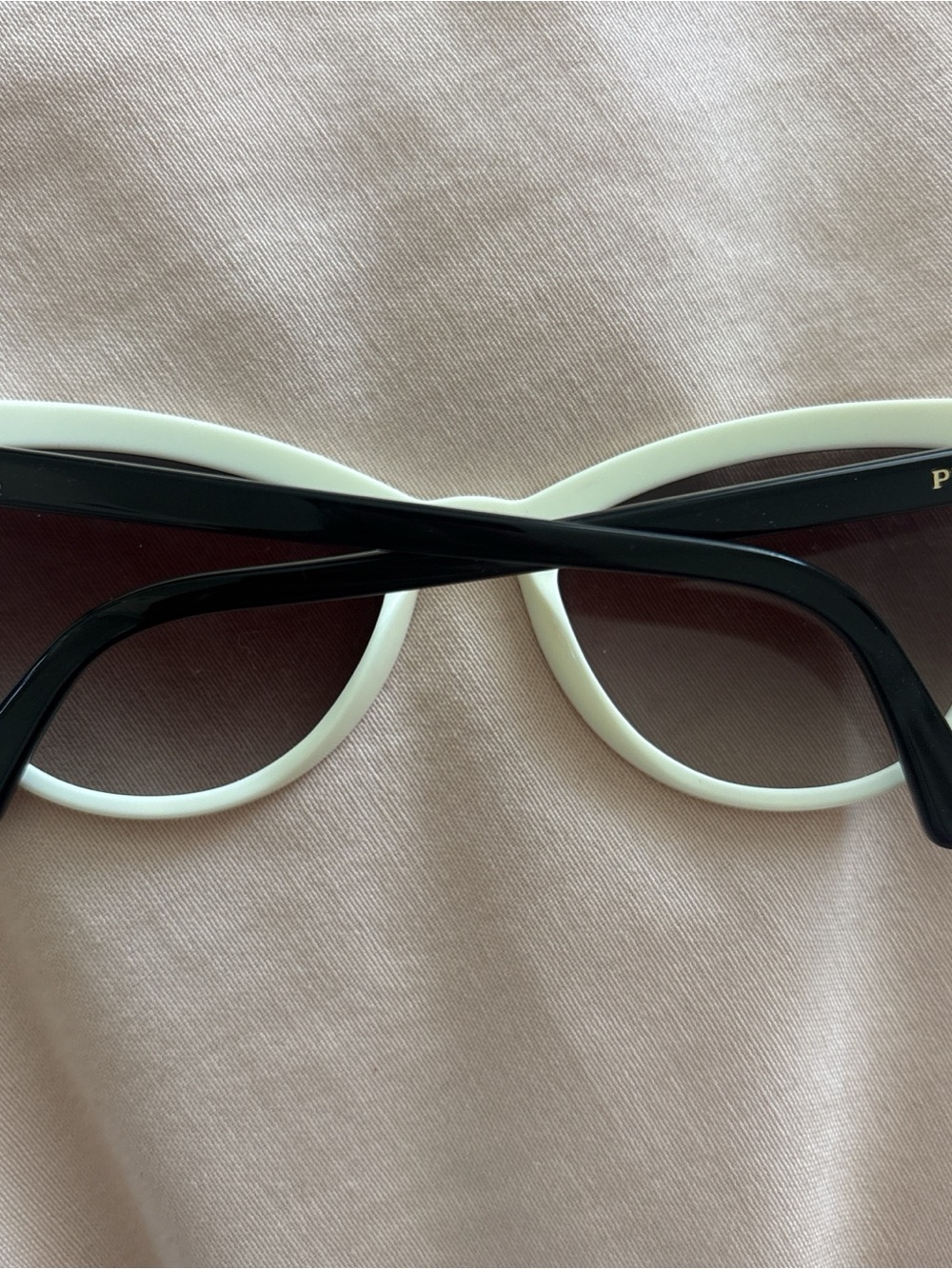 Prada Two-Tone Black and White Cat Eye Sunglasses - Picture 3 of 5